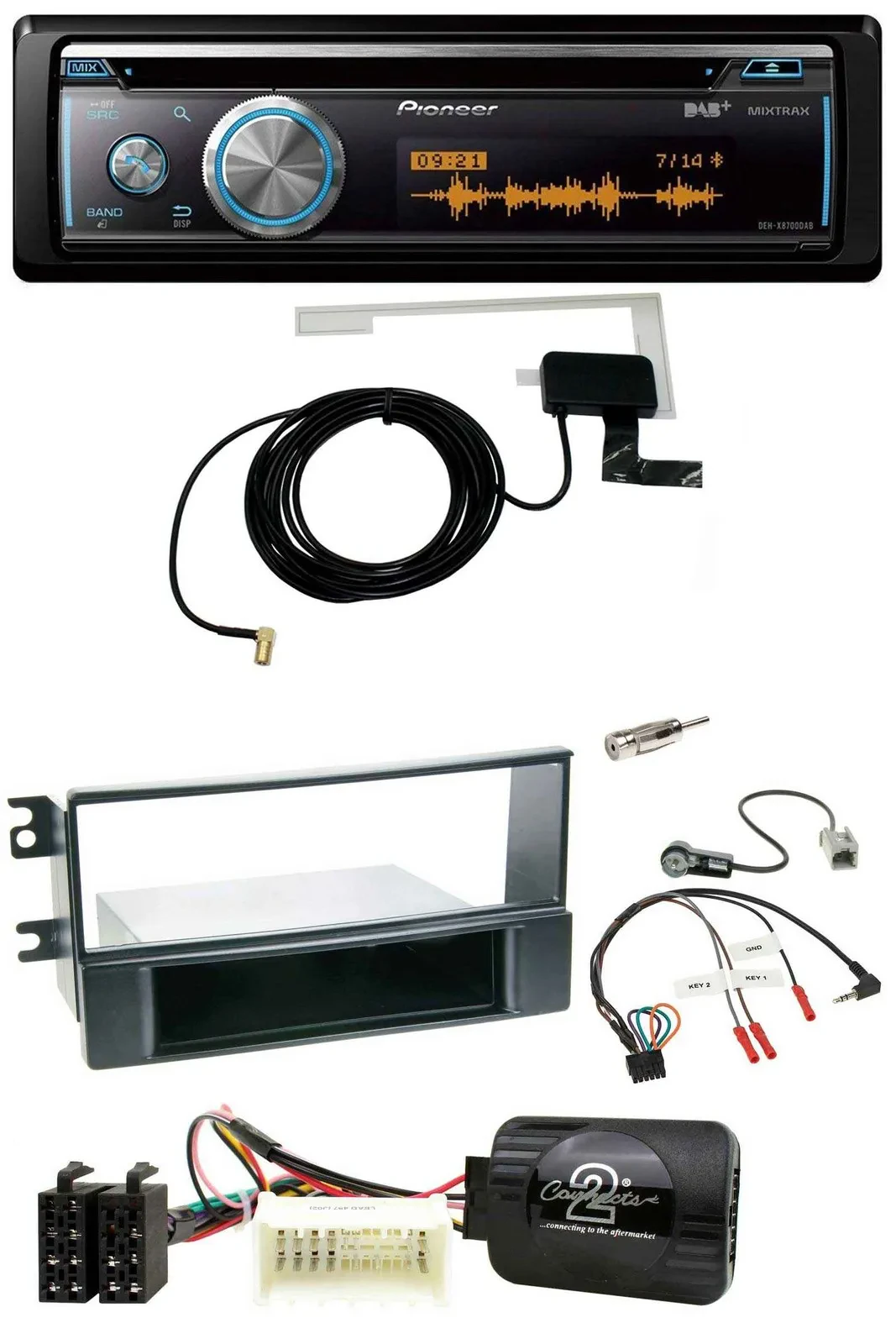 Pioneer Bluetooth DAB Lenkrad USB CD Autoradio für Kia Sportage II 2008-2010
