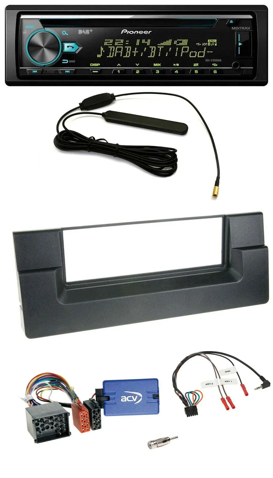 Автомагнитола Pioneer CD/MP3, DAB, USB, для BMW 5 Series E39 (1996–2001), поддержка кнопок на руле