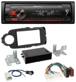 Pioneer DAB 1DIN MP3 AUX USB Autoradio für Toyota Yaris (11-14) - schwarz