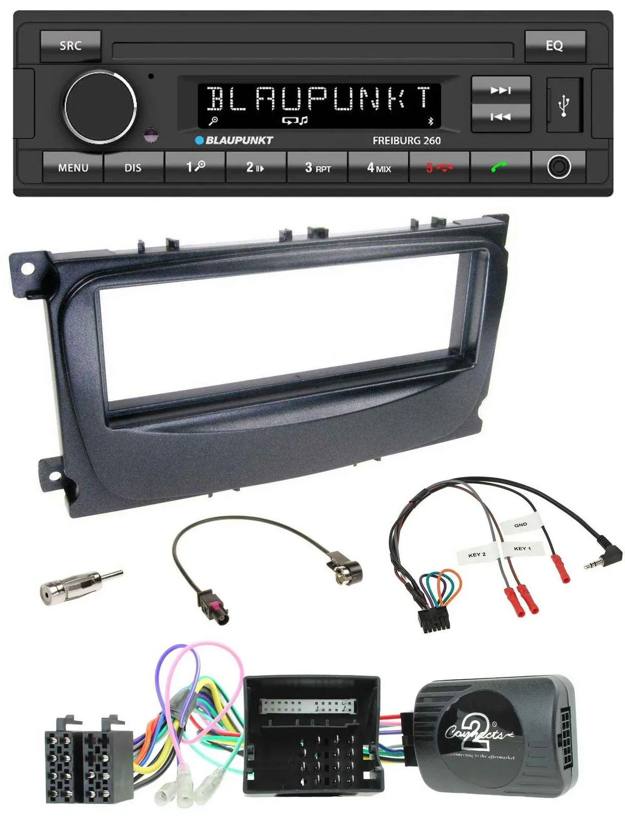 Автомагнитола Blaupunkt Bluetooth MP3 USB для Ford Mondeo и S-Max 2007–2014 с управлением с руля, CAN