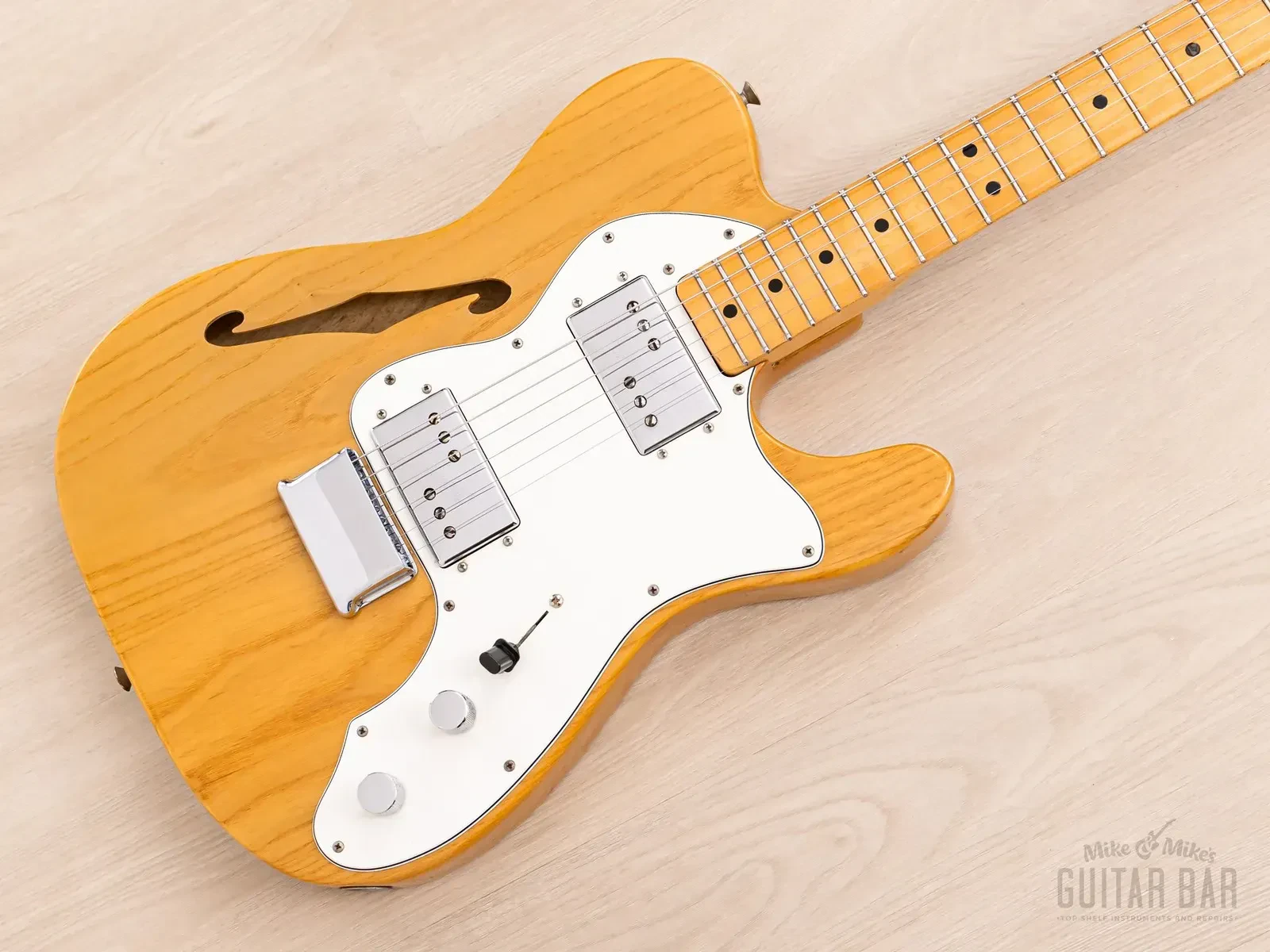Б/У Электрогитара Fender Telecaster Thinline 1975 полуакустическая, натуральный ясень