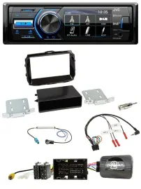 Автомагнитола для Alfa Giulietta (2013–2021) JVC Bluetooth, USB, DAB, управление на руле, черный (piano black)