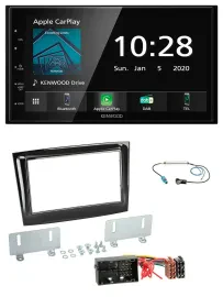 Kenwood Bluetooth MP3 DAB USB 2DIN Autoradio für Fiat Doblo ab 2015 piano schwar