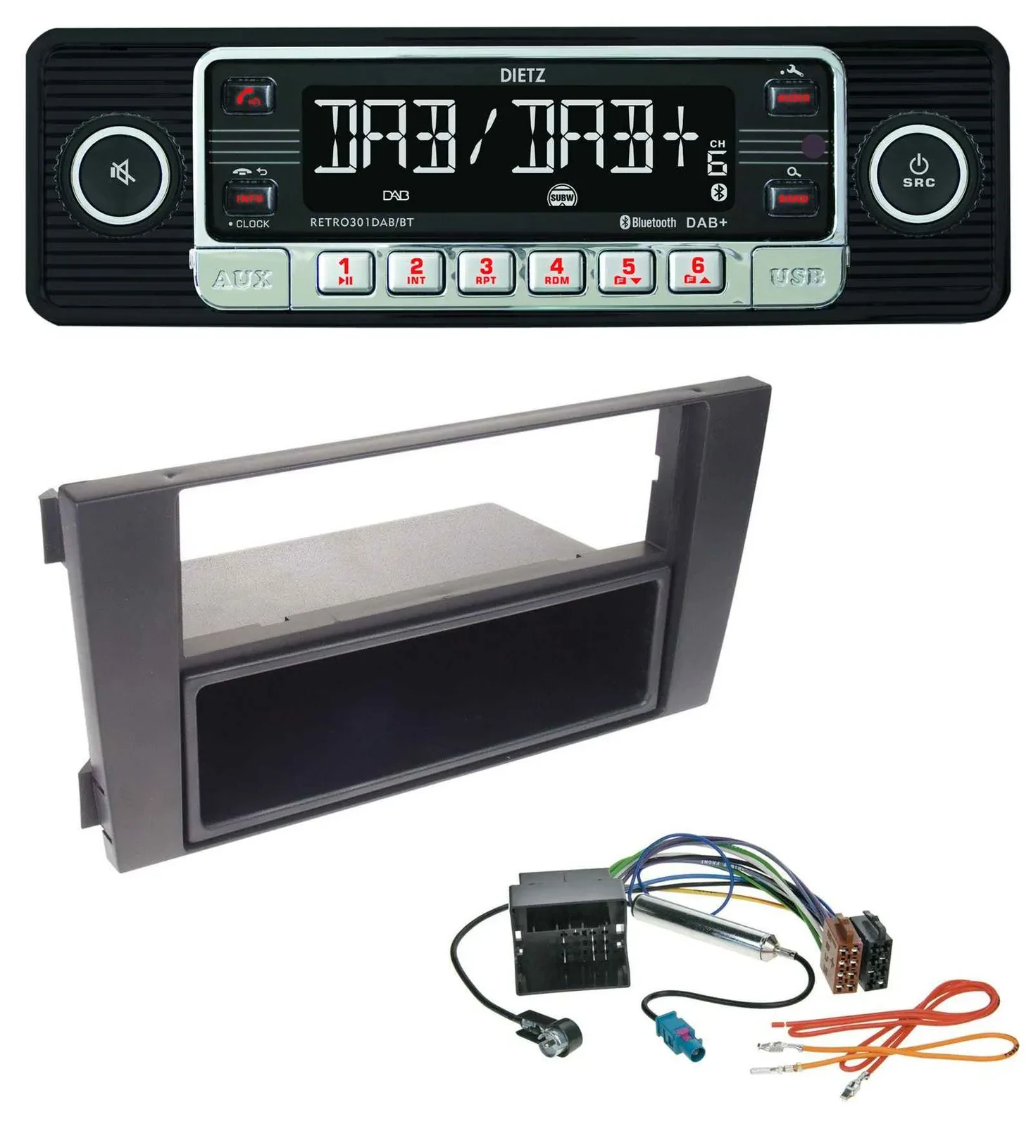 Dietz USB DAB MP3 Bluetooth Autoradio für Audi A6 01-05 C5 Symphony Quadlock