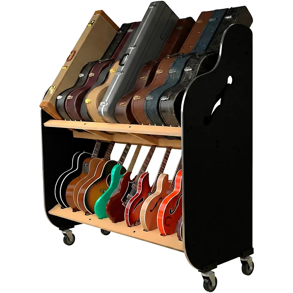A&S Crafted Products SessionPro DoubleStack Mobile GuitarCase Storage Rack