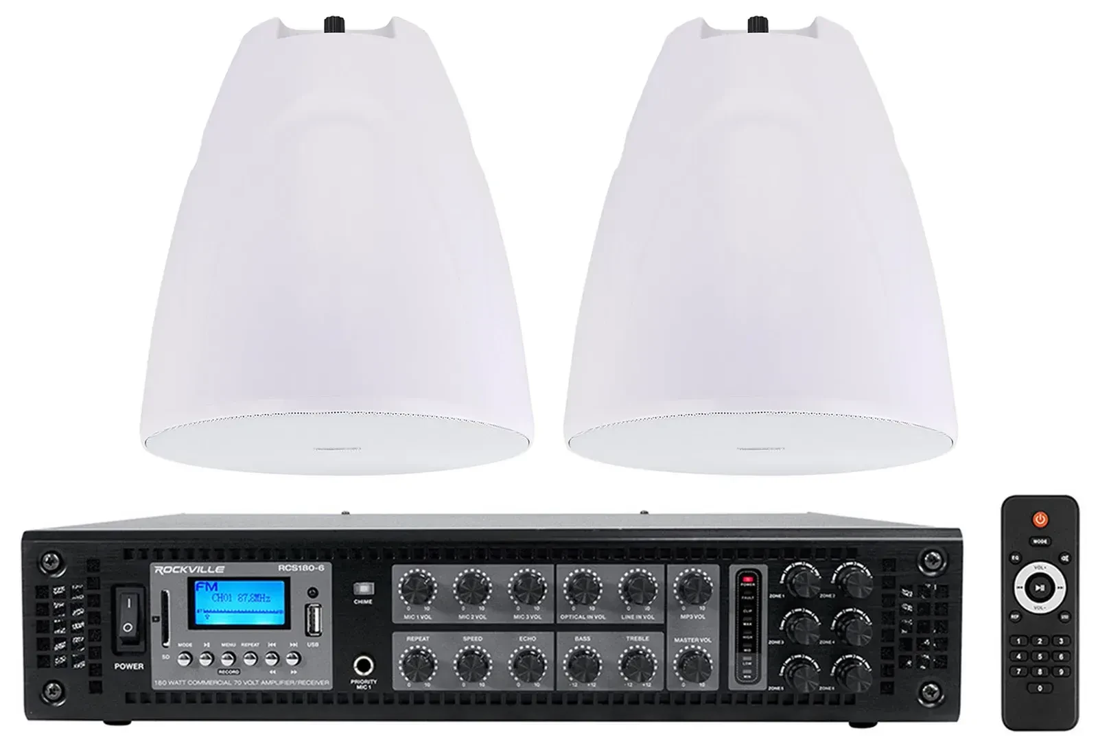 Потолочная акустика Rockville PEN-80T White с усилителем (пара)