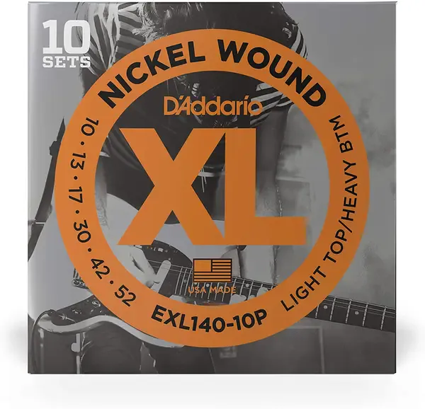 Струны для электрогитары D'Addario EXL140-10P Nickel Wound 10-52, 10 комплектов