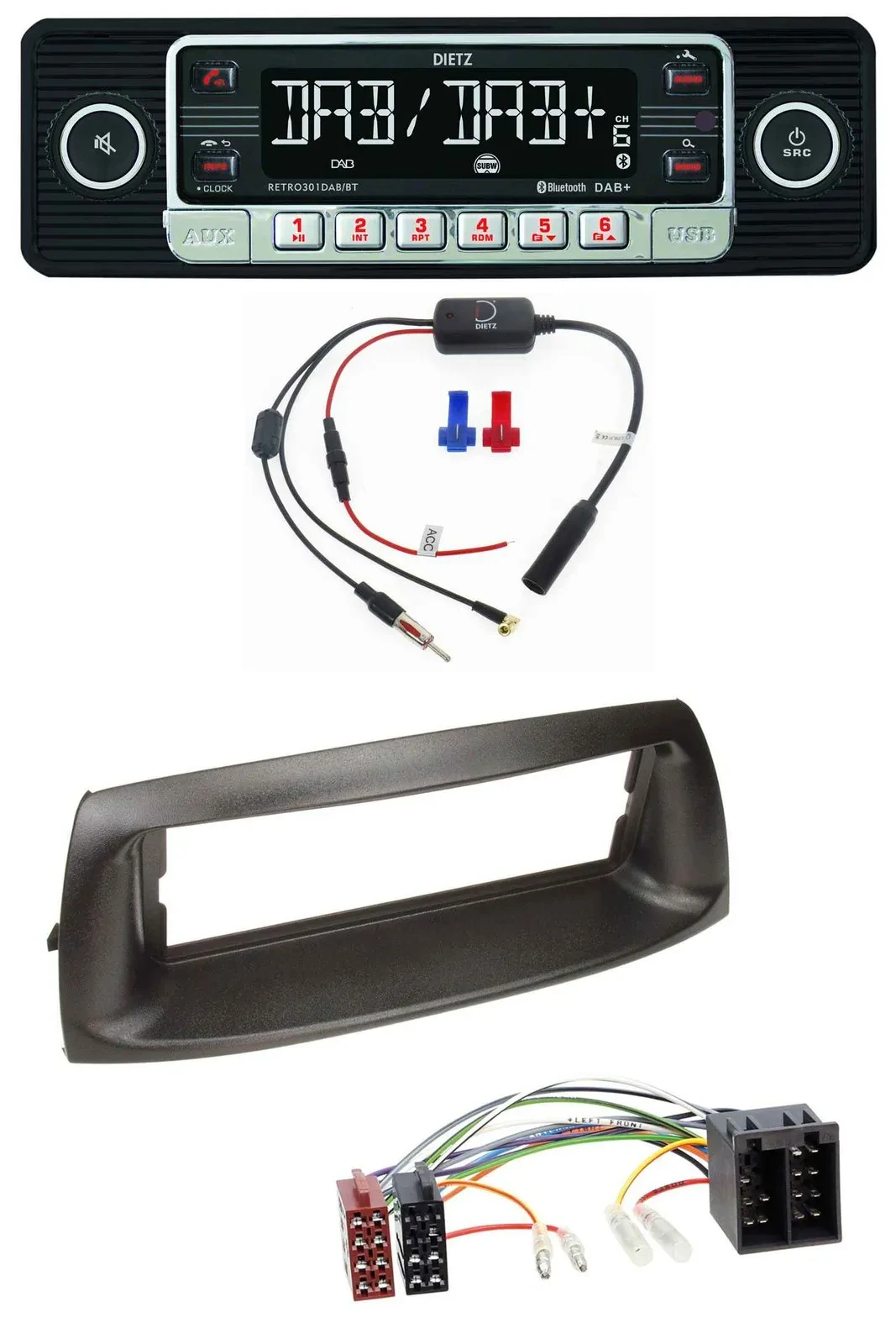 Dietz MP3 DAB Bluetooth USB Autoradio für Fiat Punto (188, 1999-2005)