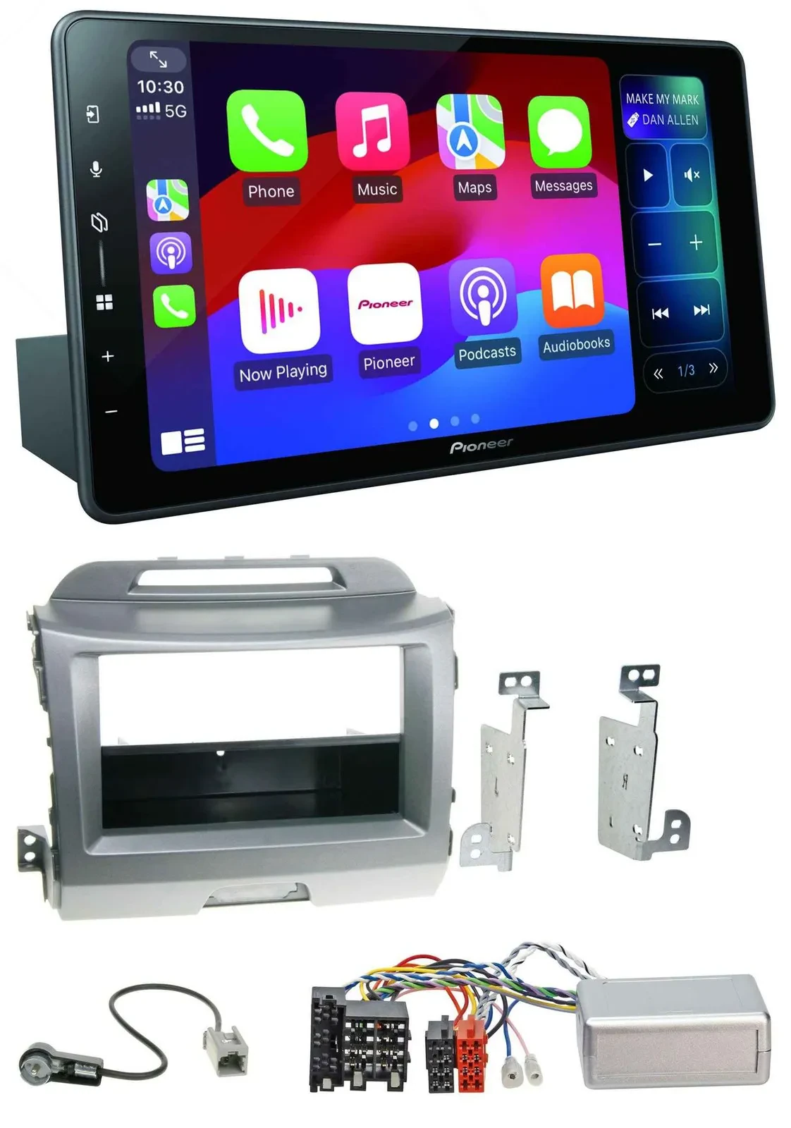 Pioneer Bluetooth DAB Lenkrad USB Autoradio für Kia Sportage 3 2010-15 silber