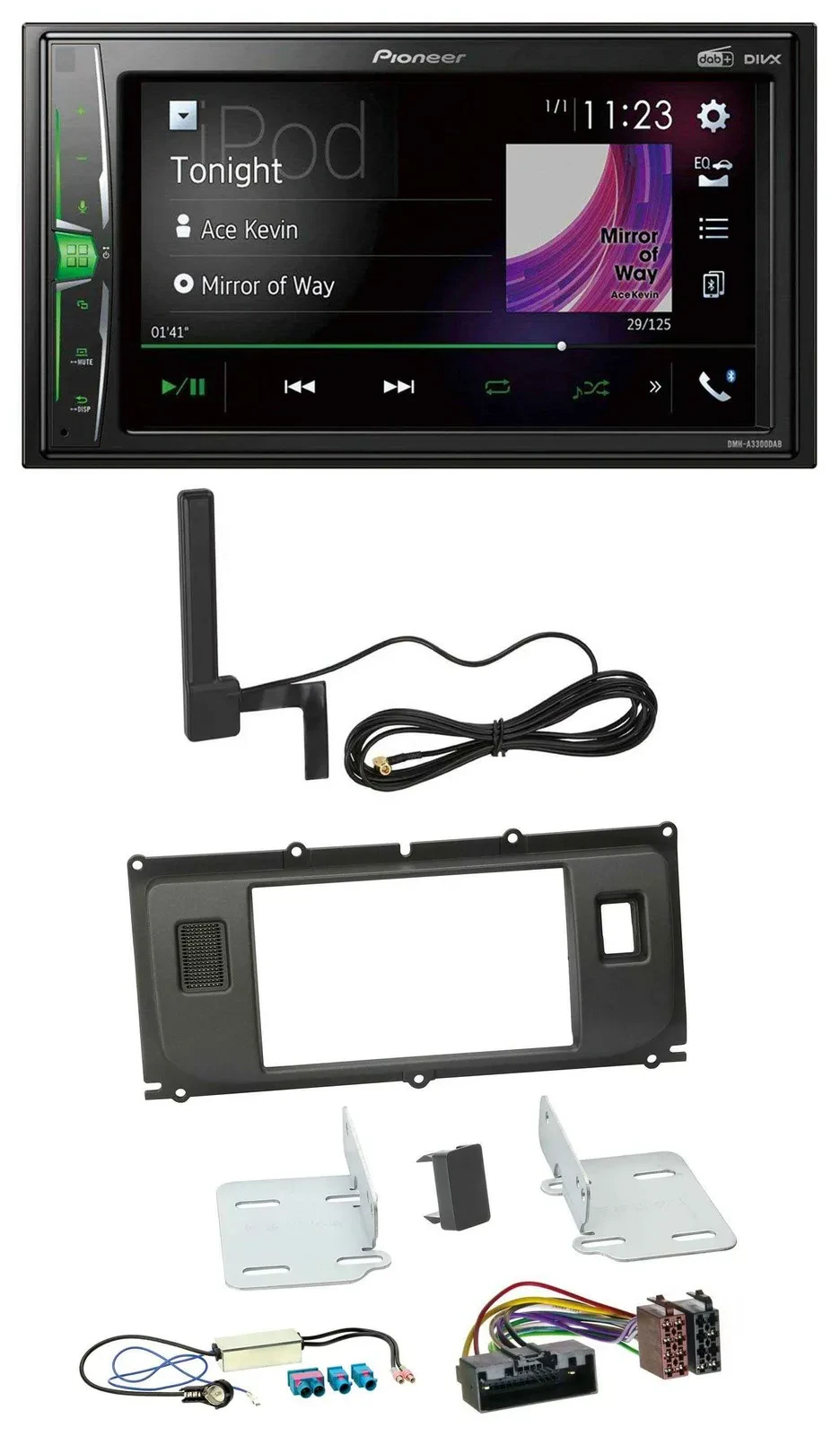 Pioneer MP3 DAB AUX 2DIN Bluetooth Autoradio für Land Rover Evoque Blindstopfen