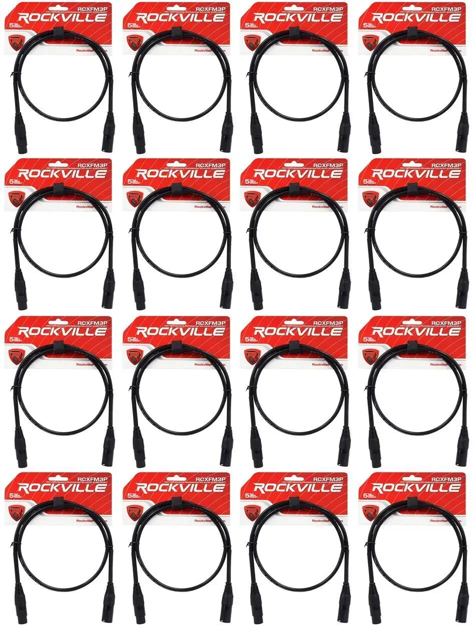 Микрофонный кабель Rockville RCXFM3P-B Black 0.9 м (16 штук)