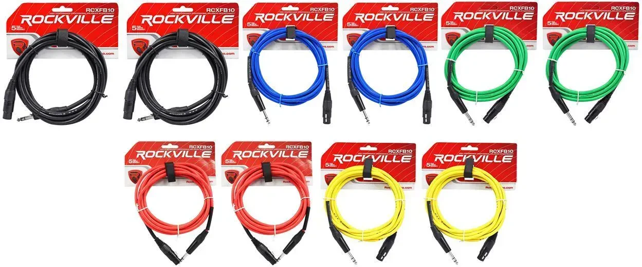 Коммутационный кабель Rockville RCXFB10 Multicolor 3 м (10 штук)