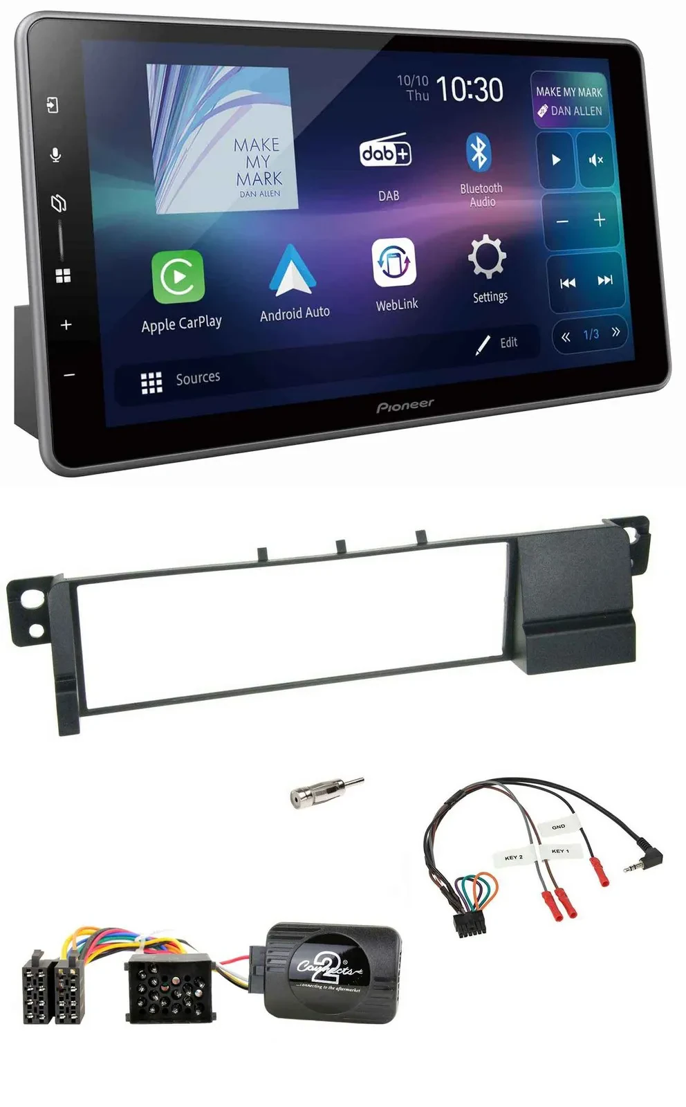 Pioneer Bluetooth USB DAB Lenkrad Autoradio für BMW 3er E46 (98-07)