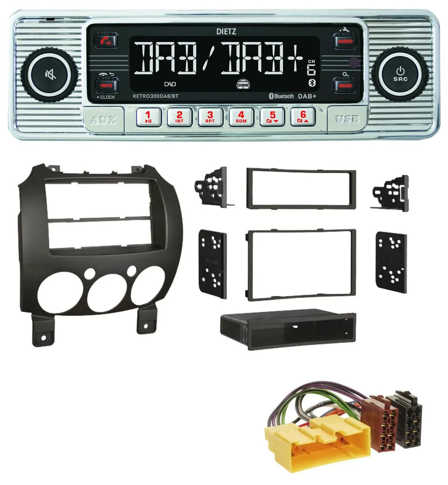 Dietz Bluetooth MP3 DAB USB Autoradio für Mazda 2 (ab 2007)