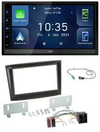 JVC DAB Bluetooth MP3 USB 2DIN Autoradio für Fiat Doblo ab 15 schwarz