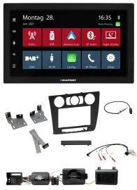 Blaupunkt Lenkrad Bluetooth DAB 2DIN USB Autoradio für BMW 1er PDC man. Klima E8