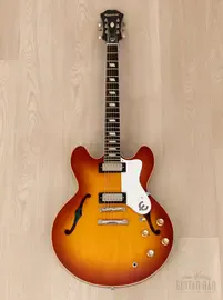 Электрогитара полуакустическая Epiphone Limited Edition Elitist 1966 Custom Riviera HH Honeyburst w/case Japan 2014