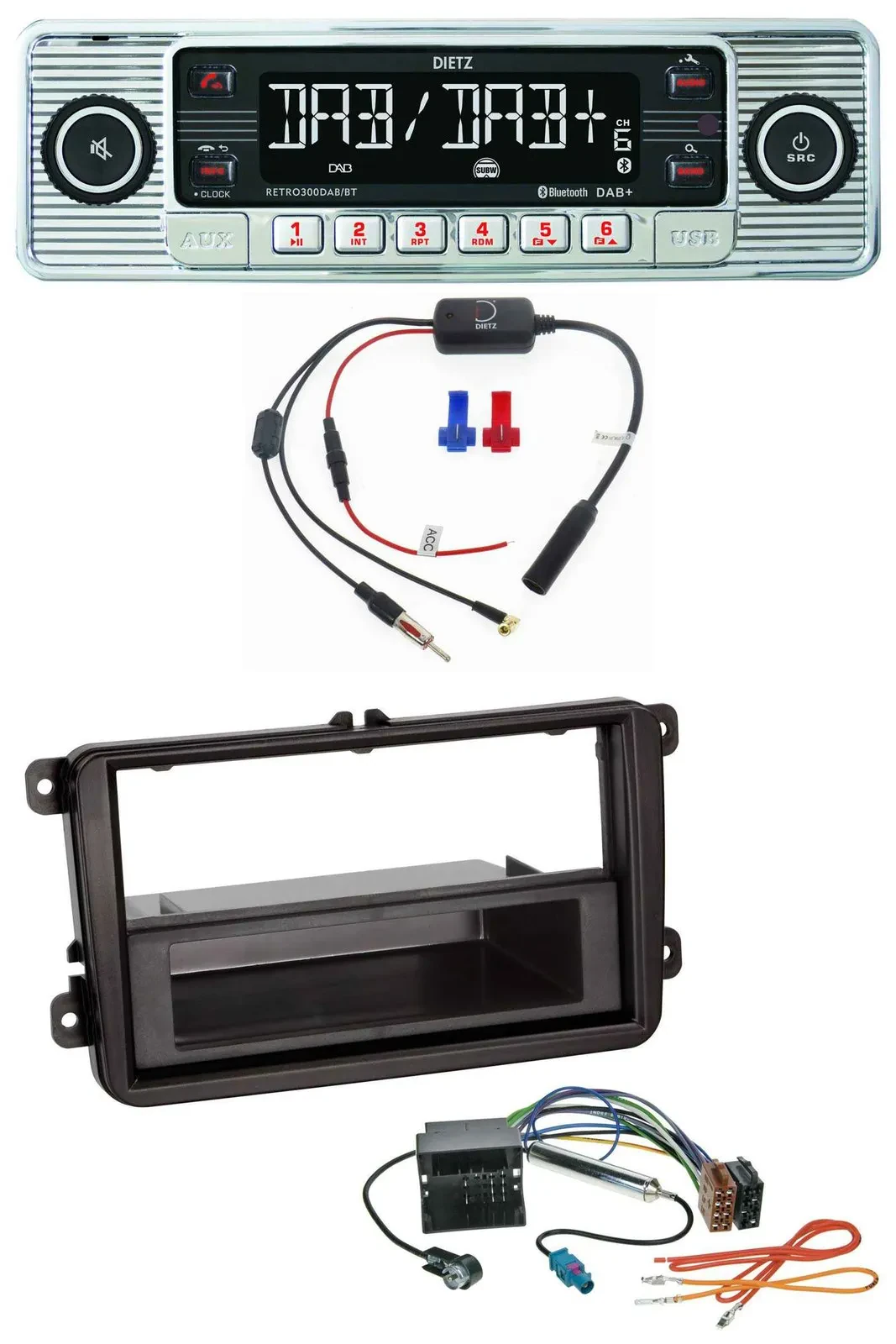 Dietz DAB USB MP3 Bluetooth Autoradio für Skoda Fabia Octavia Rapid Roomster