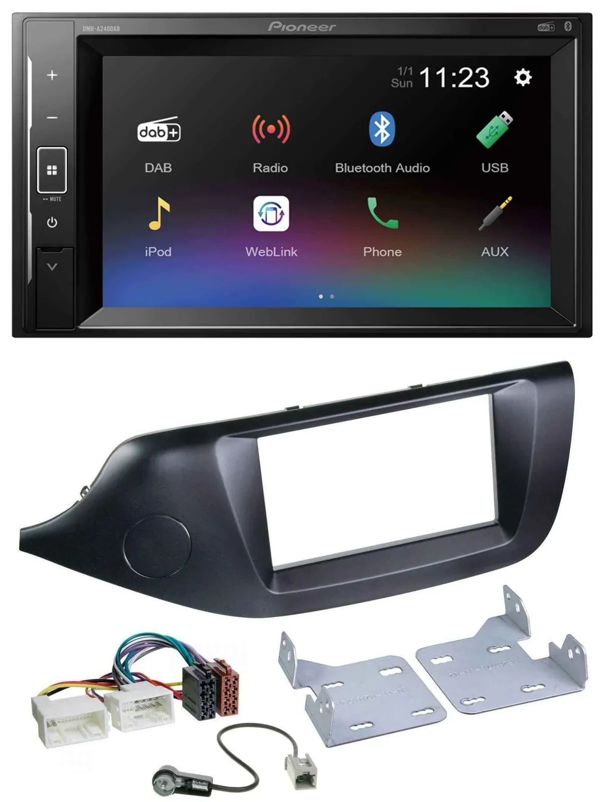 Pioneer DAB MP3 2DIN Bluetooth USB Autoradio für Kia Ceed (ab 12) schwarz