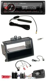 Автомагнитола Pioneer 1DIN DAB, USB, MP3 для Hyundai i20 (2009–2011), черная, совместима с кнопками на руле