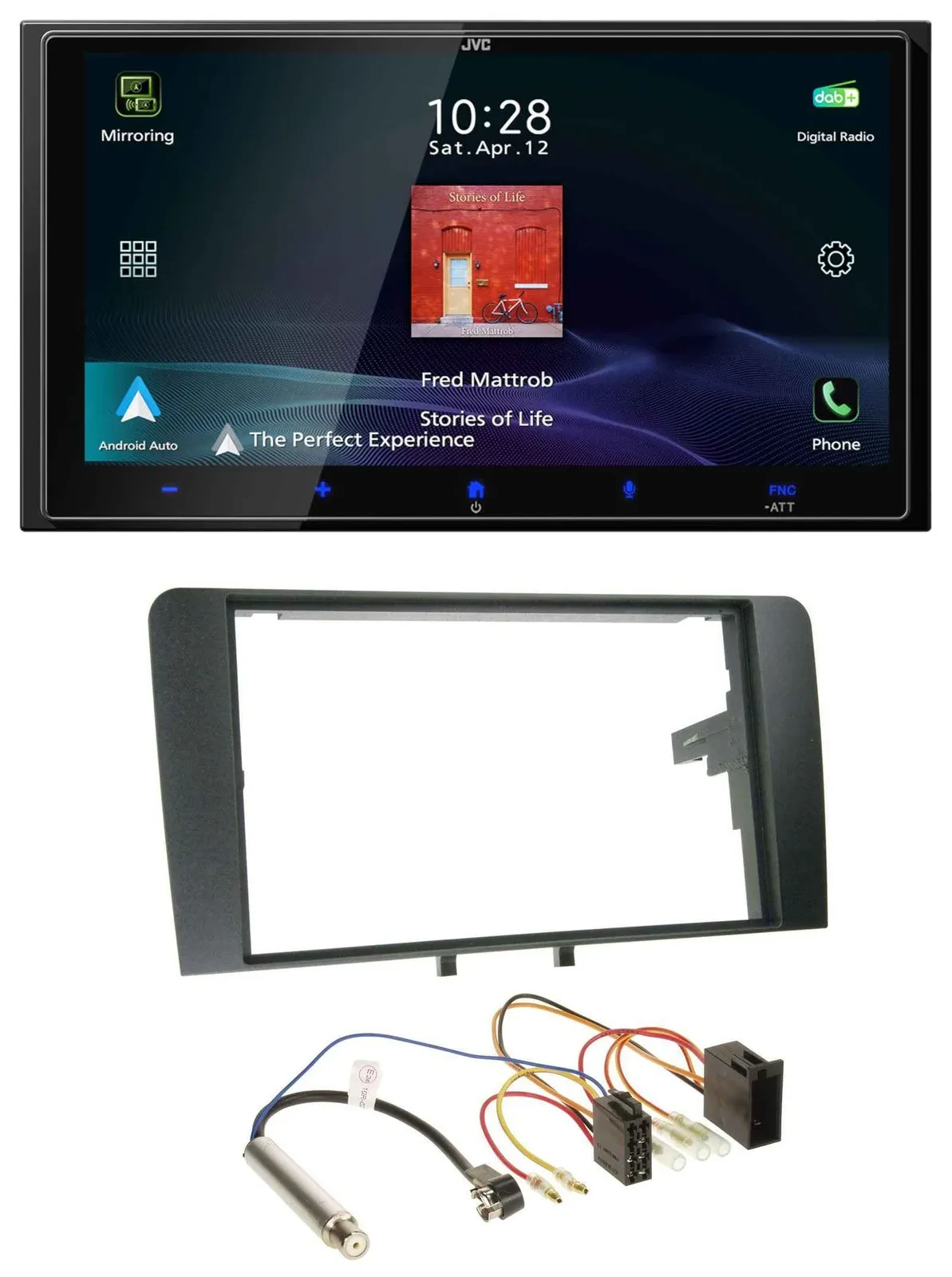 JVC USB Bluetooth 2DIN DAB MP3 Autoradio für Audi A3 8P 2003-2006 ISO