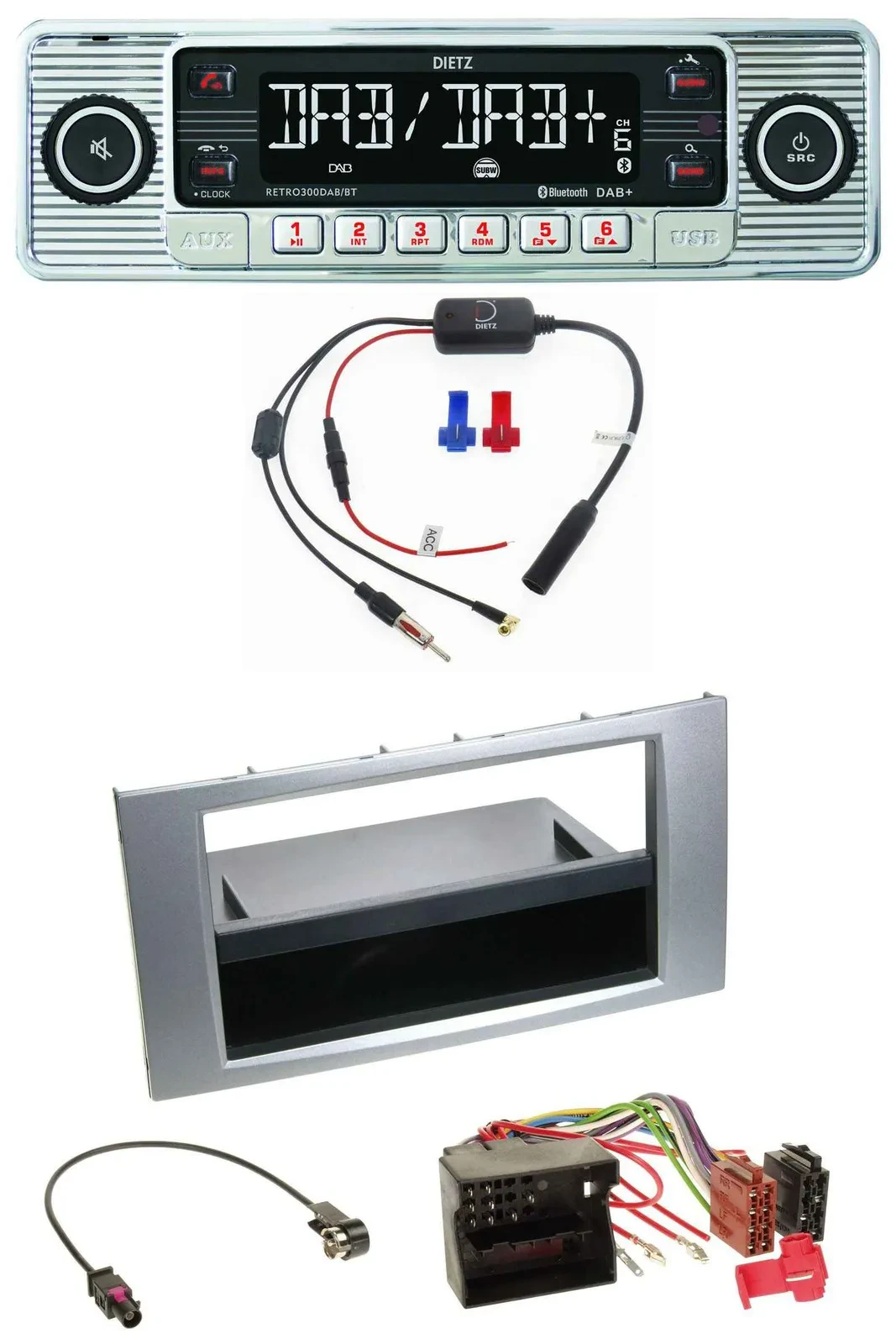 Dietz DAB USB MP3 Bluetooth Autoradio für Ford Galaxy Focus C-Max S-Max 03-07 si