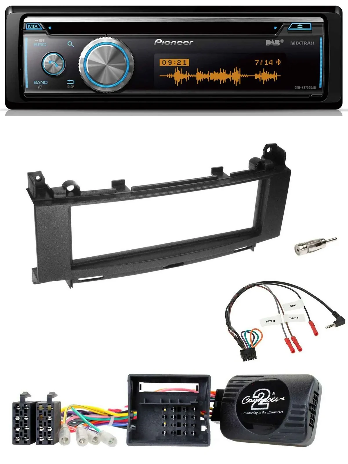 Pioneer Lenkrad DAB USB CD Bluetooth Autoradio für Mercedes A-Klasse 05-12 B-Kla