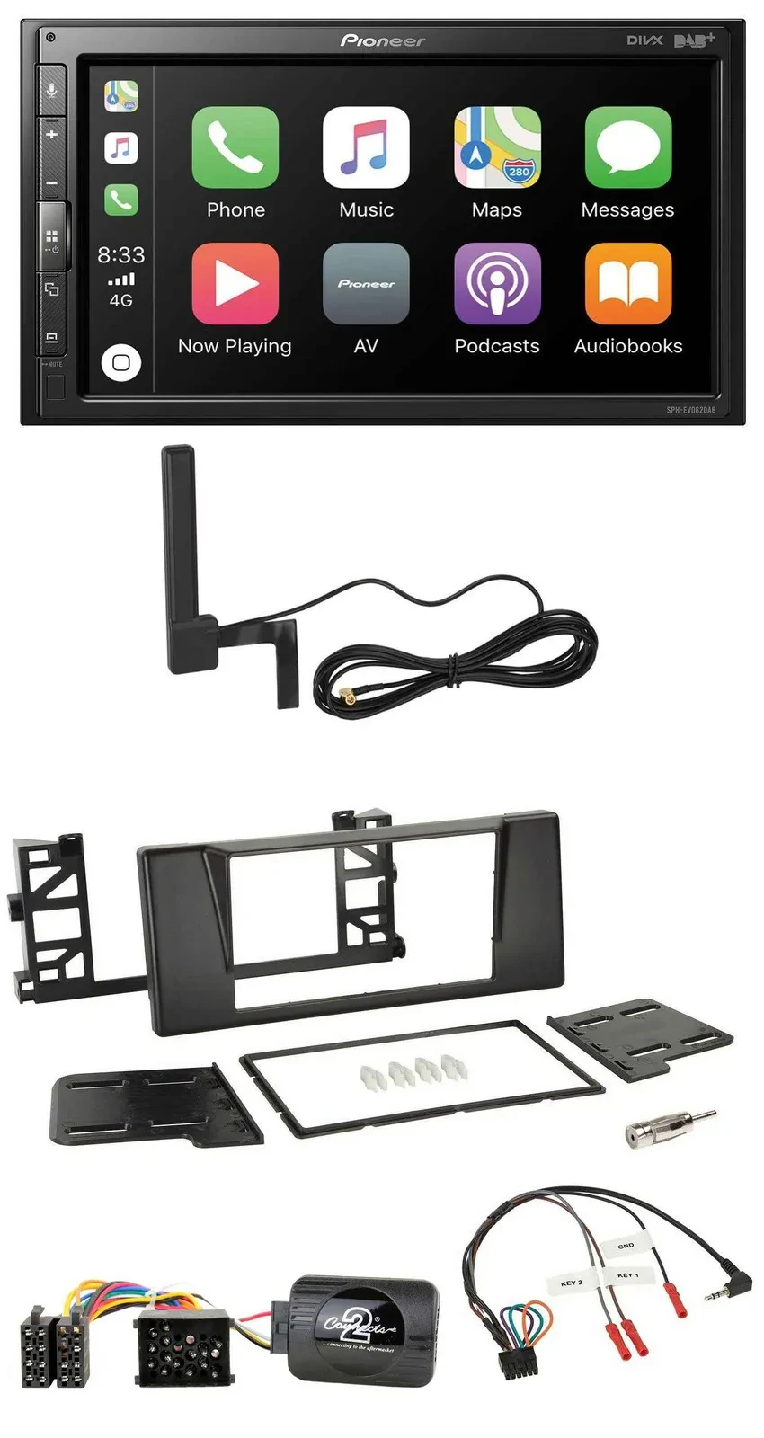 Pioneer USB 2DIN Bluetooth DAB Lenkrad Autoradio für BMW 5er E39 1997-2001