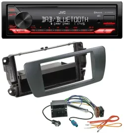 Автомагнитола JVC Bluetooth USB DAB MP3 для Seat Ibiza (с 2008), чёрный