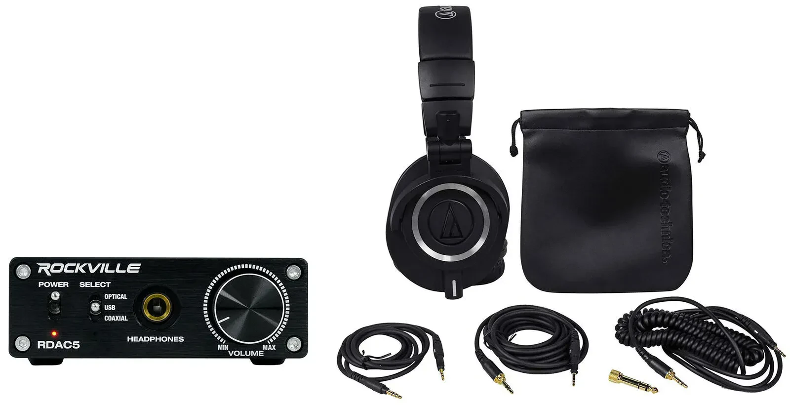 Наушники студийные Audio-Technica ATH-M50X (набор) с ЦАП-усилителем для наушников
