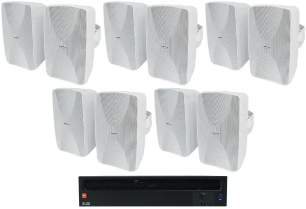 Настенная акустика JBL WET-6525W White с усилителем (10 штук)