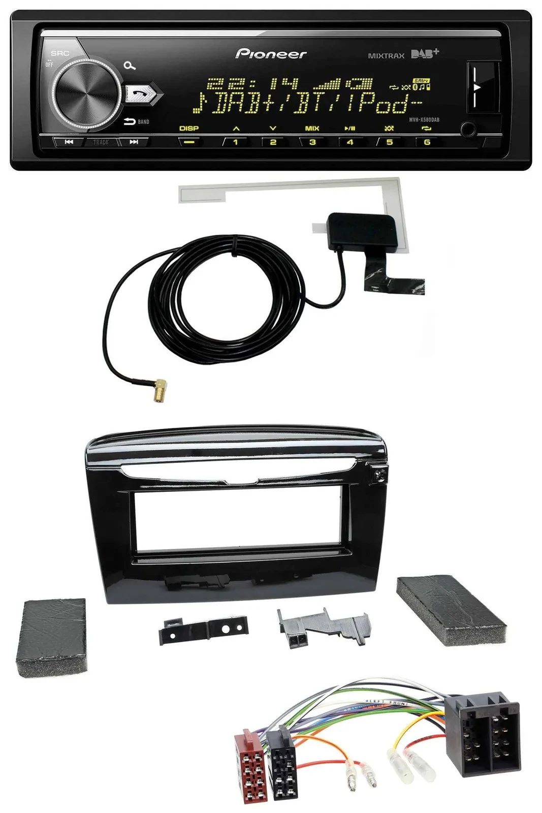 Автомагнитола Pioneer Bluetooth DAB USB MP3 для Lancia Y (с 2012), черный глянец