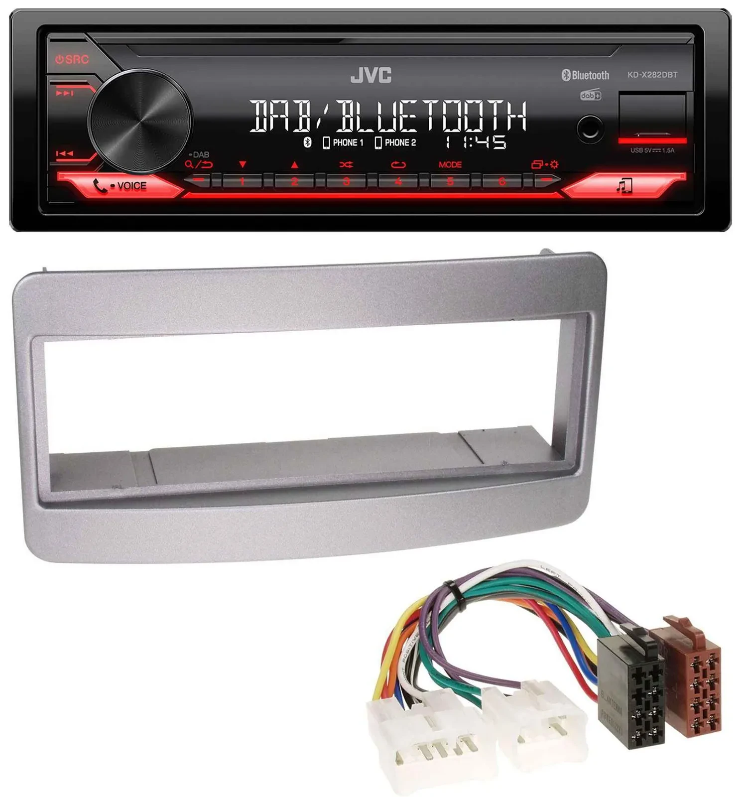 JVC Bluetooth USB DAB MP3 Autoradio für Toyota Celica MR2 dunkelsilber