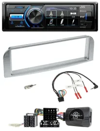 JVC Bluetooth Lenkrad USB DAB Autoradio für Alfa GT 147 2007-2010 silbergrau