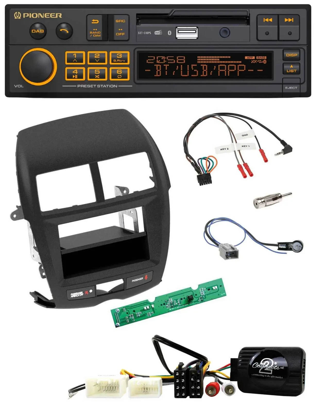 Автомагнитола для Mitsubishi ASX 2010–2014 Pioneer DAB USB Bluetooth