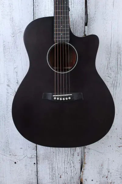 Schecter Deluxe Acoustic Concert Body Acoustic Guitar Satin See Thru Black