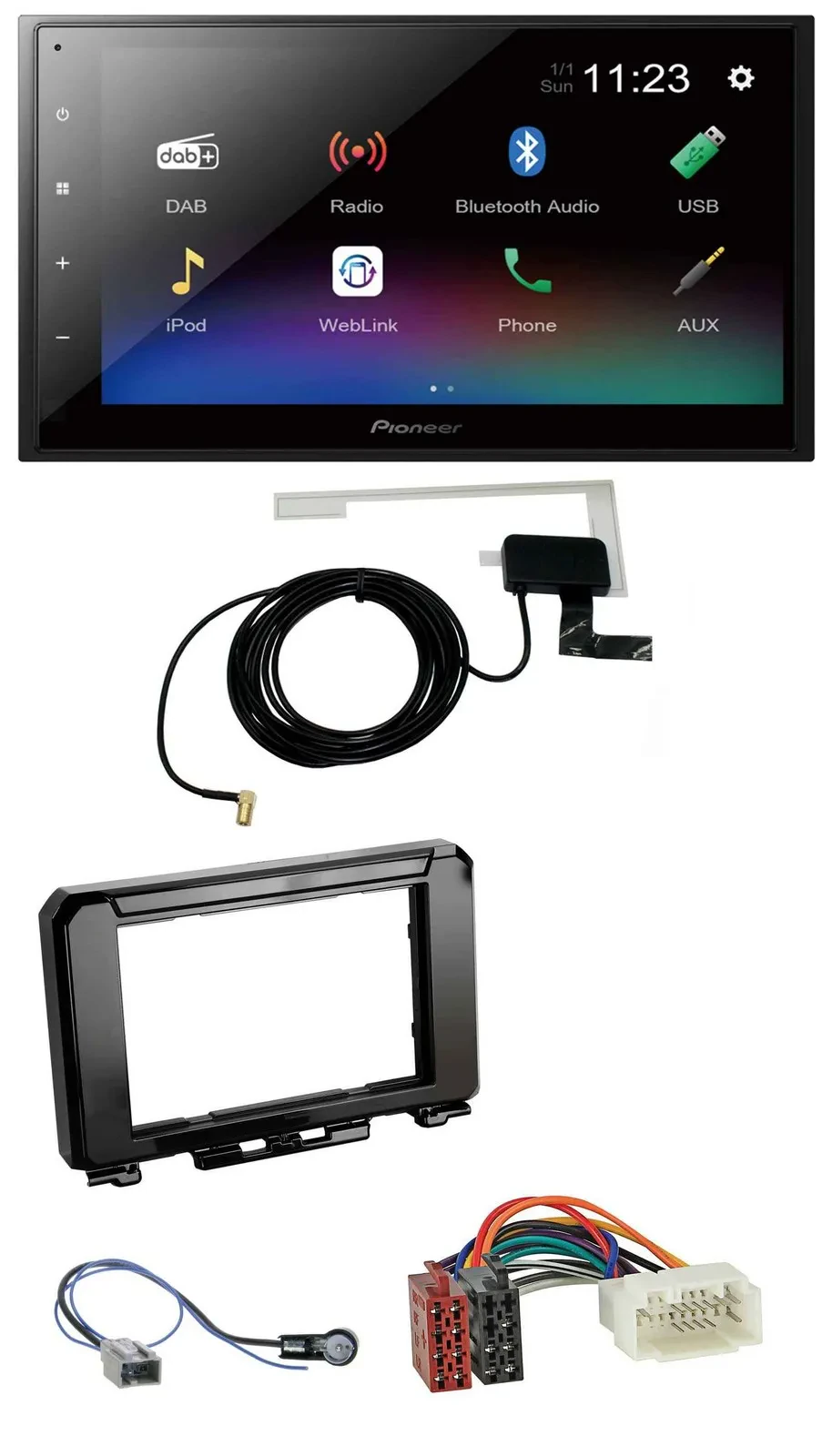 Автомагнитола для Suzuki Jimny GJ (с 2018) Pioneer 2 DIN, DAB, Bluetooth, USB, MP3