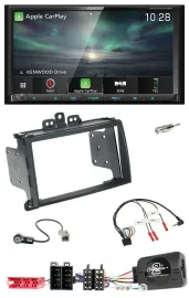Kenwood Bluetooth USB 2DIN Lenkrad TMC DAB Navigation für Hyundai i20 09-12 schw