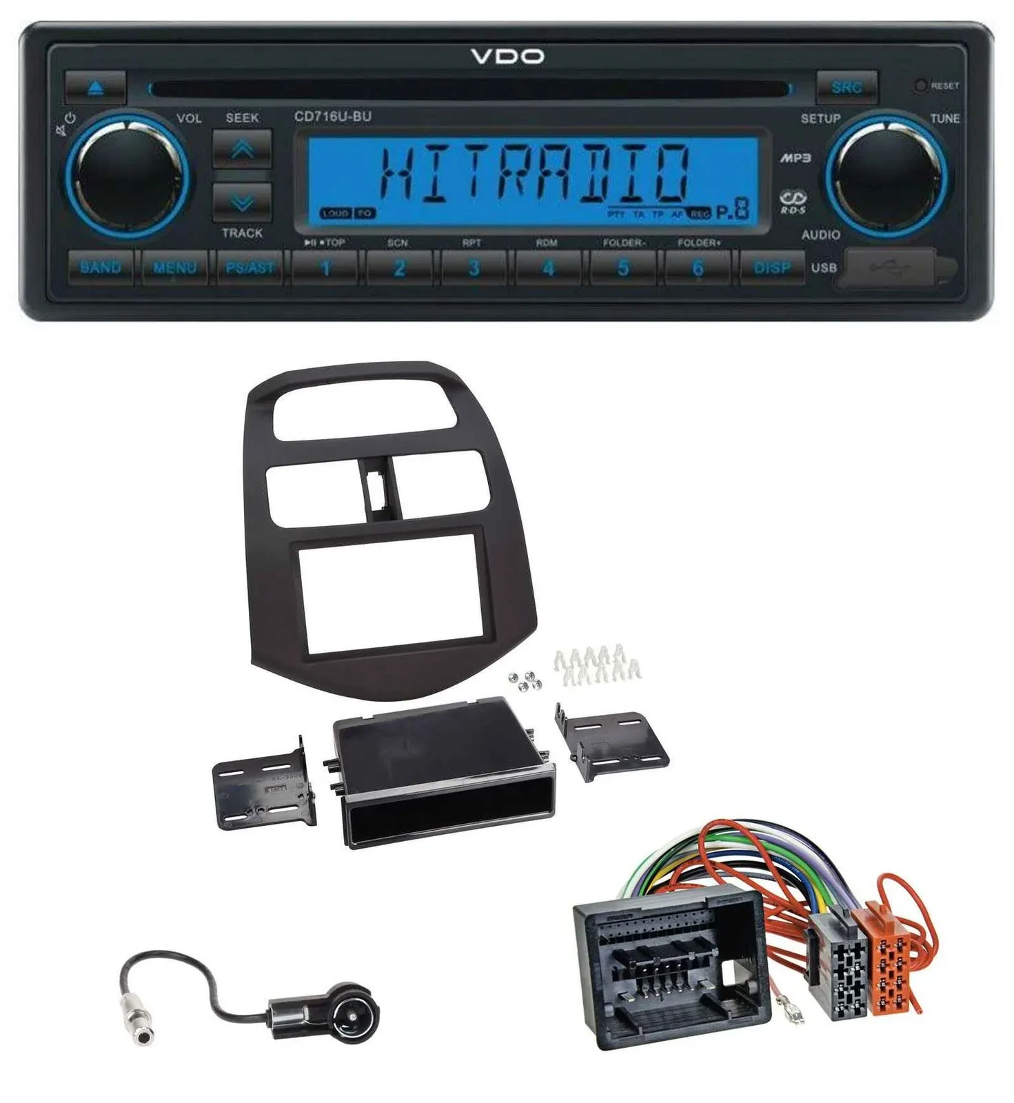 VDO AUX MP3 1DIN CD USB Autoradio für Chevrolet Spark (ab 2013)
