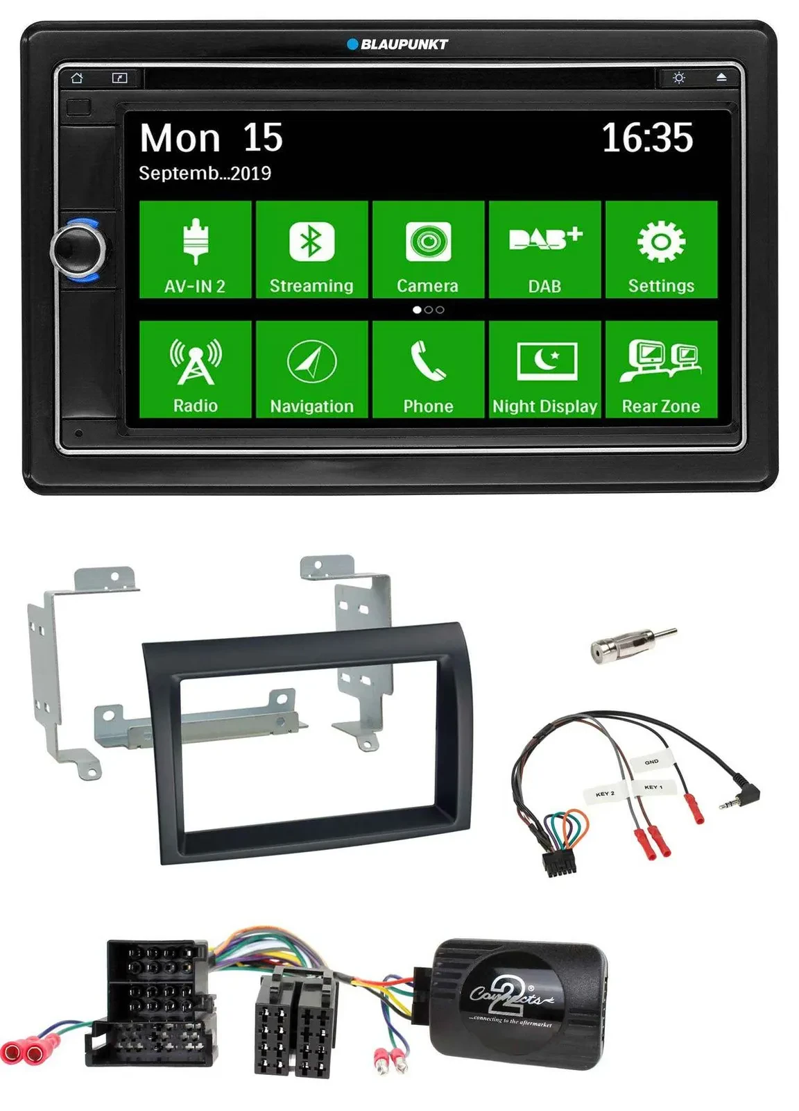Blaupunkt Bluetooth 2DIN Lenkrad DAB USB TMC Navigation für Citroen Peugeot Fiat