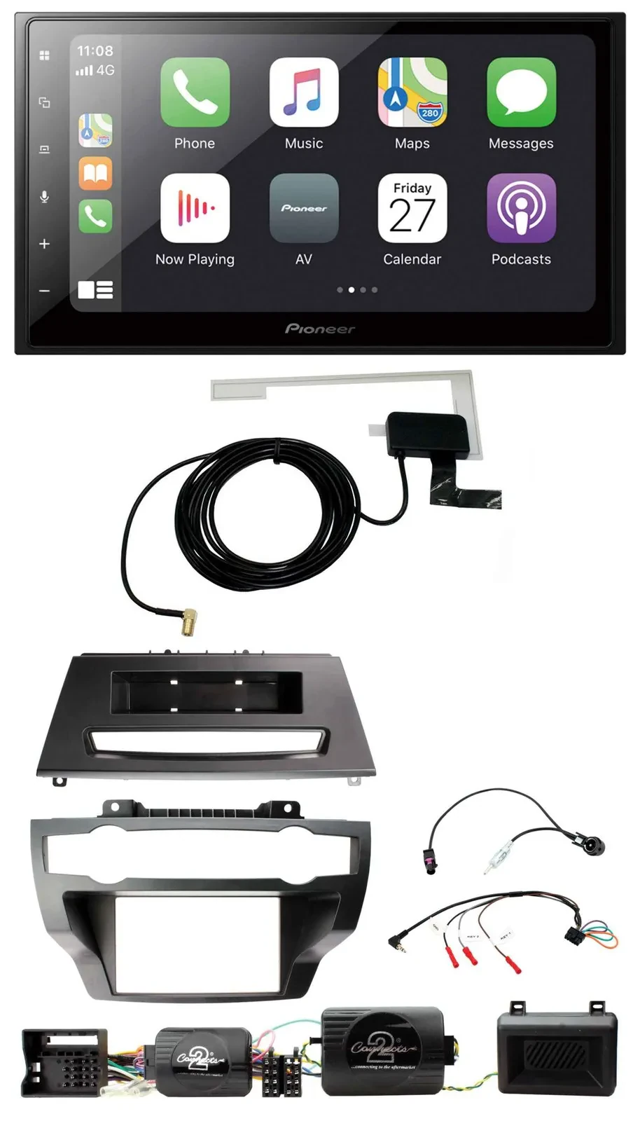 Pioneer USB Lenkrad 2DIN Bluetooth DAB Autoradio für BMW X5 X6 07-13 E70 E71 ohn