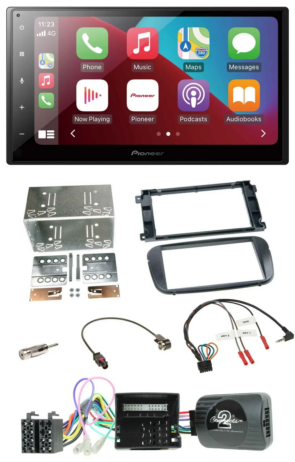 Pioneer USB Lenkrad DAB 2DIN Bluetooth Autoradio für Ford C-Max Galaxy Focus sch