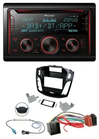 Автомагнитола Pioneer 2DIN DAB MP3 Bluetooth USB CD для Ford Focus (с 2018), черный