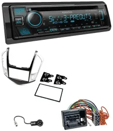 Kenwood Bluetooth USB CD MP3 DAB Autoradio für Chevrolet Cruze 2011-2016 silber