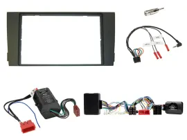 Einbauset Lenkradadapter Doppel DIN Autoradio für Audi A6 2001-2005 Vollaktiv