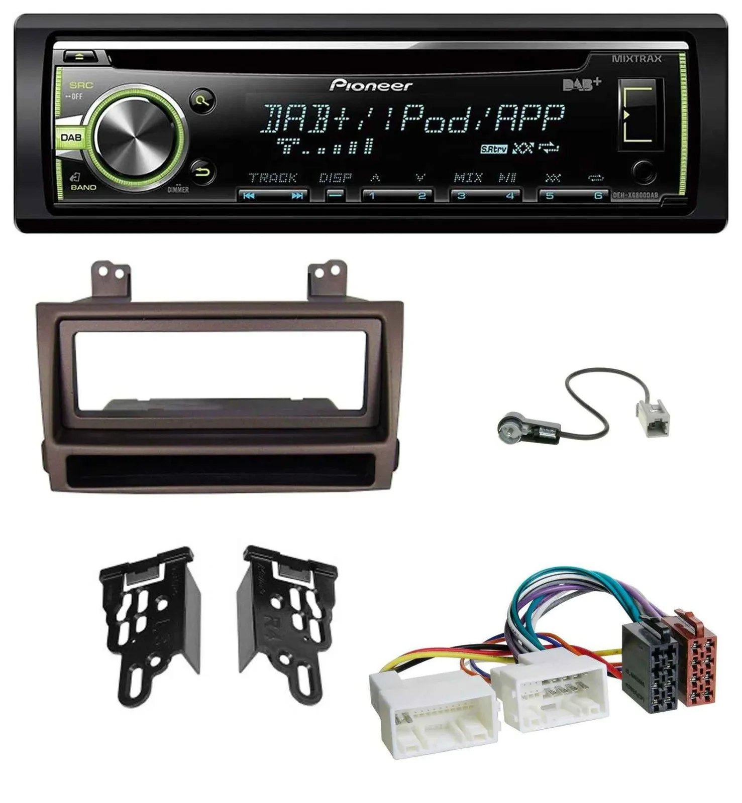 Автомагнитола для Hyundai Sonata (с 2009) Pioneer DAB USB MP3 AUX CD темно-коричневый металлик