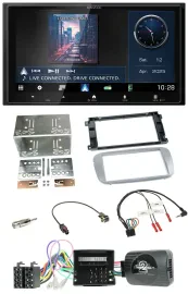 Kenwood Bluetooth 2DIN USB DAB Lenkrad Autoradio für Ford Mondeo S-Max Profi sil