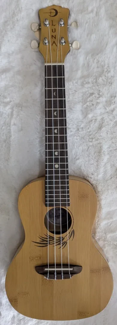 Luna Guitars Luna Uke Bamboo Series Concert Size Acoustic Ukulele with Gig Bag