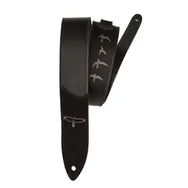 Ремень для гитары PRS Premium Leather 2" Strap Embroidered Birds Guitar Strap Black