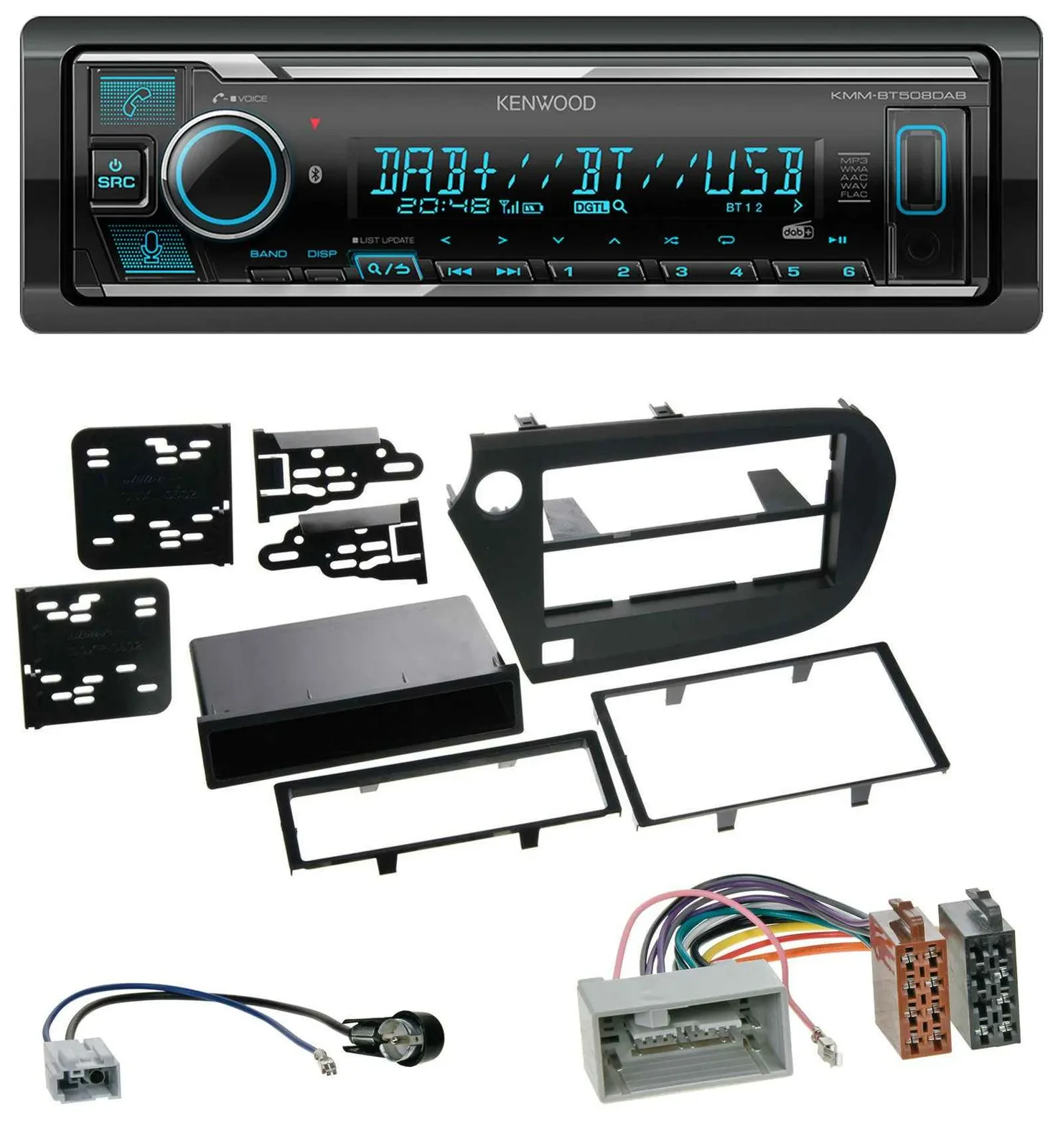 Kenwood Bluetooth MP3 DAB USB Autoradio für Honda Insight (ZE2, 2009-2013)